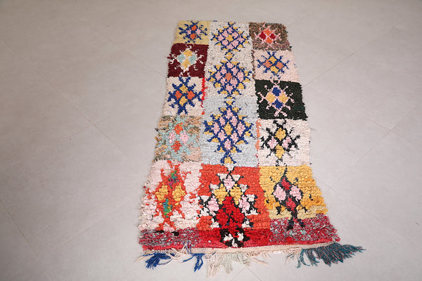 Handmade Moroccan runner rug – 2.6 FT x 6.7 FT | Bold geometric design
