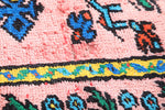 Moroccan colorful rug azilal long pouf handmade