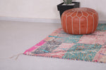 Handmade contemporary berber moroccan rug 5.1 FT X 8.7 FT