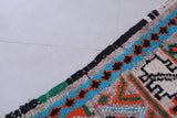 Vintage colourful hanmade moroccan runner rug  3.7 FT X 10.2 FT