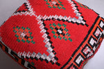 Two moroccan azilal berber red Kilim old rug Poufs