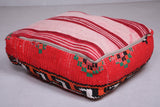 Two moroccan azilal berber red Kilim old rug Poufs