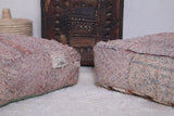 Two moroccan berber handmade vintage poufs