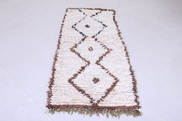 Moroccan Handmade Rug – 2.2 x 5.9 FT | Minimalist Diamond Pattern
