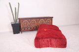 Moroccan Berber old red azilal rug pouf