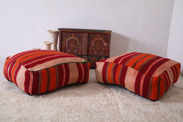 Authentic berber pouf - Handmade Moroccan kilim floor cushion
