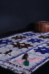 Colorful Vintage berber Beni ourain rug 5.1 FT X 9.5 FT