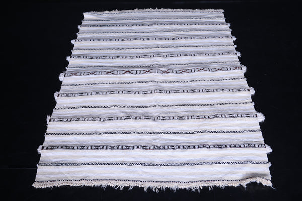 Authentic Moroccan wedding rug 3.7 FT x 5.7 FT | Handwoven berber blanket