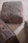 Two moroccan old azilal handmade rug poufs