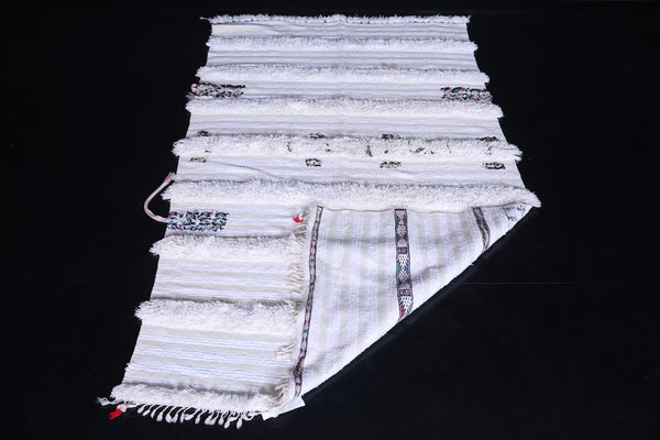 Vintage Moroccan rug 3.8 FT x 6.7 FT | Handwoven authentic berber textile