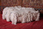 Flatwoven berber moroccan old rug pouf