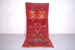 Vintage handmade moroccan hallway rug 4 FT X 10 FT