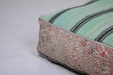 Two handmade berber moroccan rug old poufs