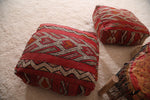 Two Moroccan berber rug handmade Kilim Poufs