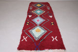 Boucherouite moroccan berber colorful rug 3.2 FT X 10.1FT