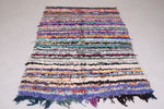 Boucherouite handmade berber Moroccan rug , 4.2 FT X 7 FT