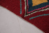 Boucherouite moroccan berber colorful rug 3.2 FT X 10.1FT