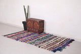 Boucherouite handmade berber Moroccan rug , 4.2 FT X 7 FT