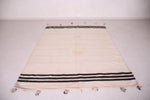 Square handwoven berber Moroccan rug ,  6 FT X 7.6 FT