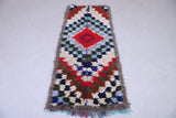 Colourful handmade moroccan runner rug 2.4 FT X 6.2 FT