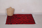 Small square Moroccan azilal carpet 3.4 FT X 3.3 FT