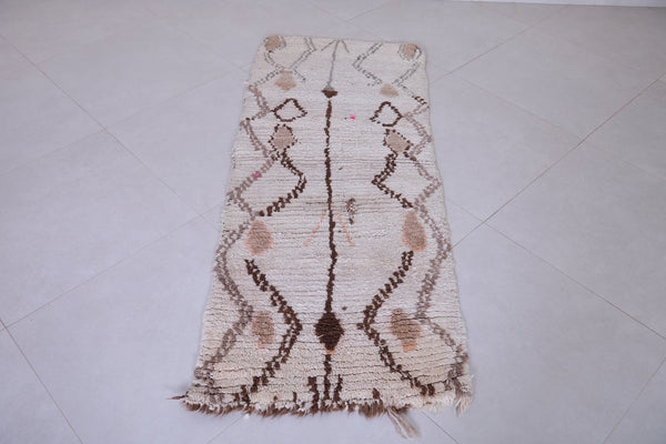 Vintage Moroccan runner rug – 2.2 x 5.5 FT | Handwoven neutral design