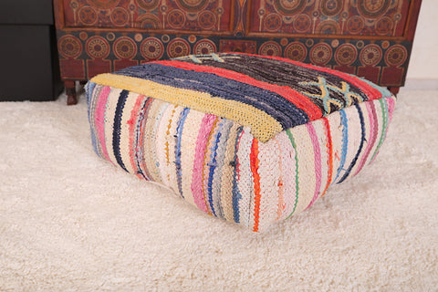 Berber Moroccan old handmade rug Kilim Pouf