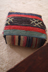 Berber Moroccan old handmade rug Kilim Pouf