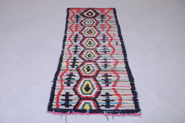 Colorful handmade berber rug – 2.4 x 6.4 FT | Moroccan tribal design
