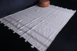 Beige flatwoven berber moroccan rug - 6.2 FT X 8.6 FT