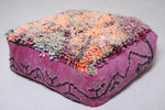 Two moroccan azilal handmade kilim rug poufs