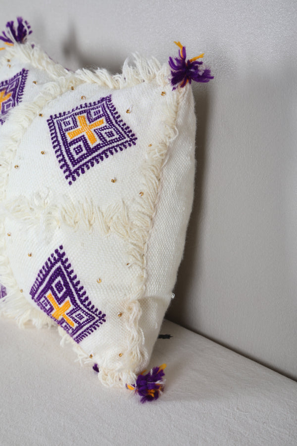 Striped moroccan pillow 14.9 INCHES X 15.7 INCHES