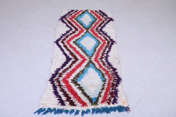 Vintage handmade Moroccan rug – 2.5 x 5.9 FT | Bold geometric design