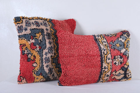 Two moroccan handwoven rug pillows