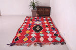 Handmade boucherouite Moroccan rug 3.9 FT X 9.2 FT