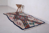 Small colorful carpet moroccan Azilal rug 3.5 FT X 5.9 FT