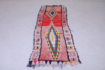 Vintage handmade moroccan berber rug 2.4 FT X 7.6 FT