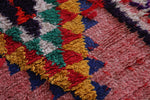 Vintage handmade moroccan berber rug 2.4 FT X 7.6 FT