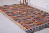 Colorful moroccan handwoven kilim 3.5 FT X 5.2 FT