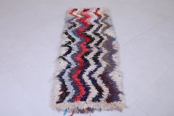 Vintage Moroccan rug – 2.2 x 5.4 FT | Zigzag pattern shag runner