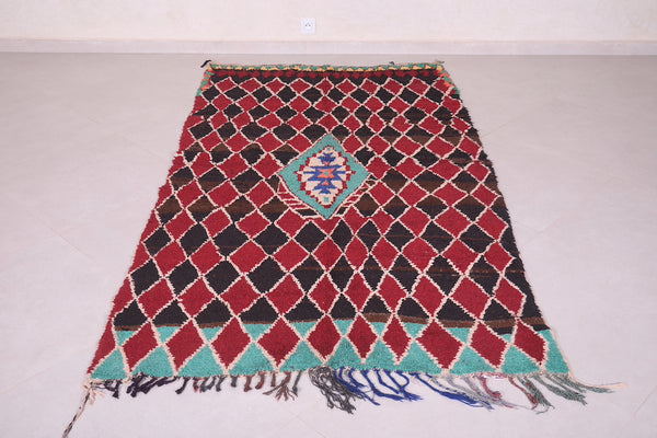 Vintage handmade berber moroccan rug 4.2 FT X 7.9 FT