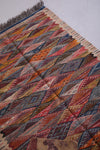 Colorful moroccan handwoven kilim 3.5 FT X 5.2 FT