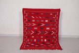 Red Moroccan kilim 3.3 FT X 4.6 FT