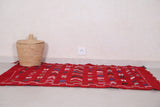 Red Moroccan kilim 3.3 FT X 4.6 FT