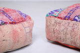 Two azilal handmade azilal berber rug old poufs