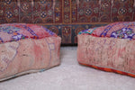 Two azilal handmade azilal berber rug old poufs