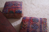 Two azilal handmade azilal berber rug old poufs