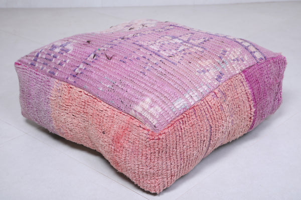 Two handmade berber rug moroccan azilal poufs