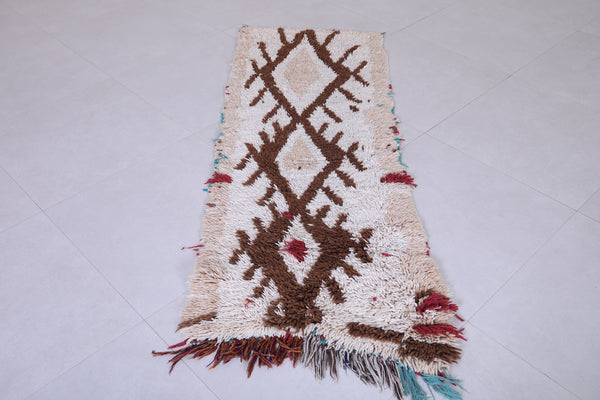 Vintage Moroccan berber rug – 2.1 x 5.9 FT | Handwoven geometric design