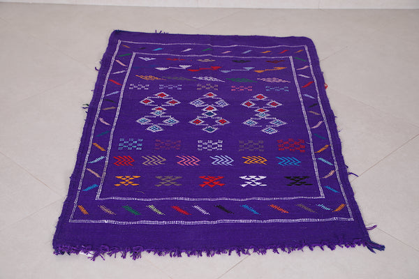 Berber Handwoven Kilim Rug – 3 FT x 4.6 FT | Authentic Moroccan Design